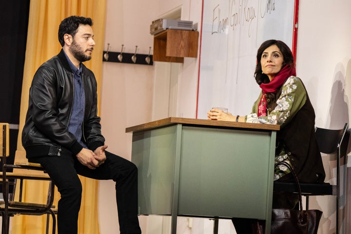 Hadi Tabbal and Marjan Neshat in "English," which opened on Broadway on Jan. 23.