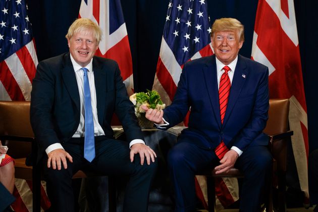 Donald Trump with then prime minister Boris Johnson in New York in 2019.