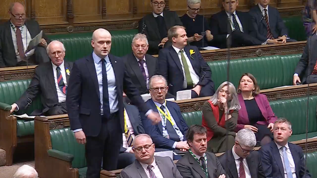 Empty benches where Reform UK MPs usually sit.