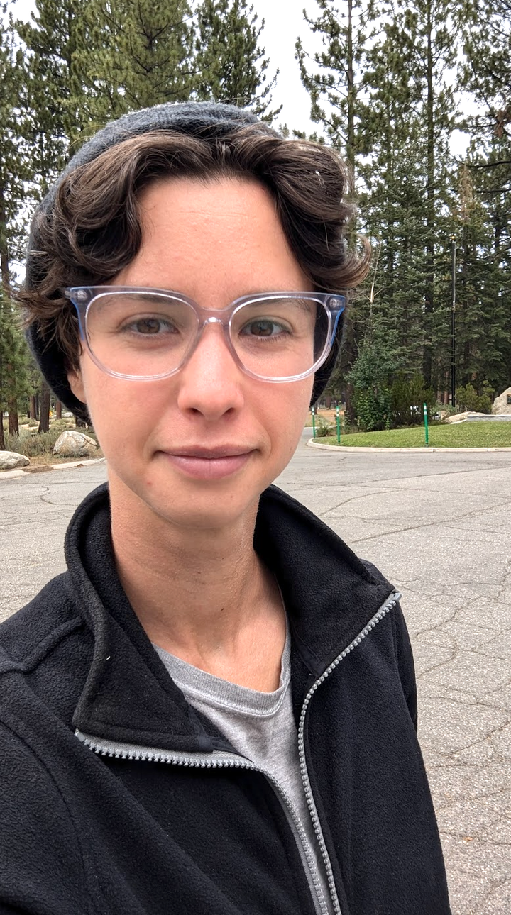 At the park the day of the bathroom incident in August 2024, the author was wearing a hat, glasses and a fleece jacket.