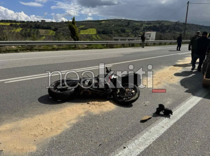 Θανατηφόρο τροχαίο με μοτοσικλετιστή στον επαρχιακό δρόμο Ηρακλείου - Βιάννου.