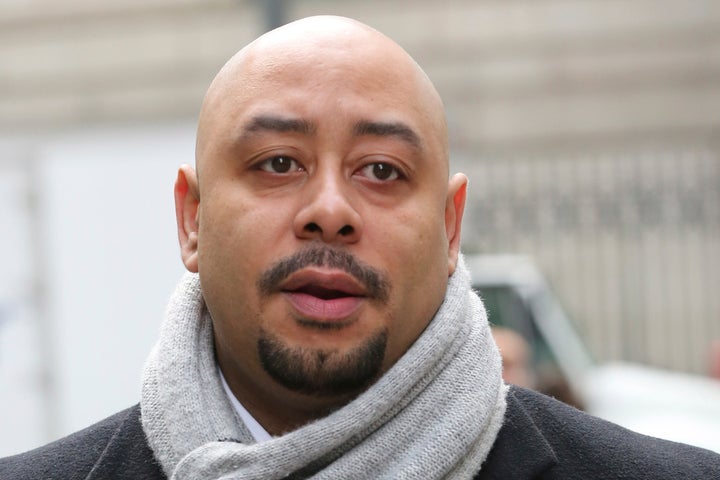 Raymond Santana is photographed at a rally outside federal court, on Jan. 17, 2013, in New York City. Donald Trump was found guilty in same courthouse where five Black and Latino teens, including Santana, were wrongly convicted 34 years ago in the 1989 rape of a white female jogger. Trump famously took out a newspaper ad calling for the boys to face the death penalty.