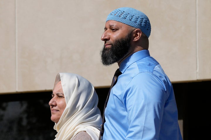 Adnan Syed, right, and his mother Shamim Rahman, walk outside Maryland's Supreme Court in Annapolis, Maryland, Oct. 5, 2023.