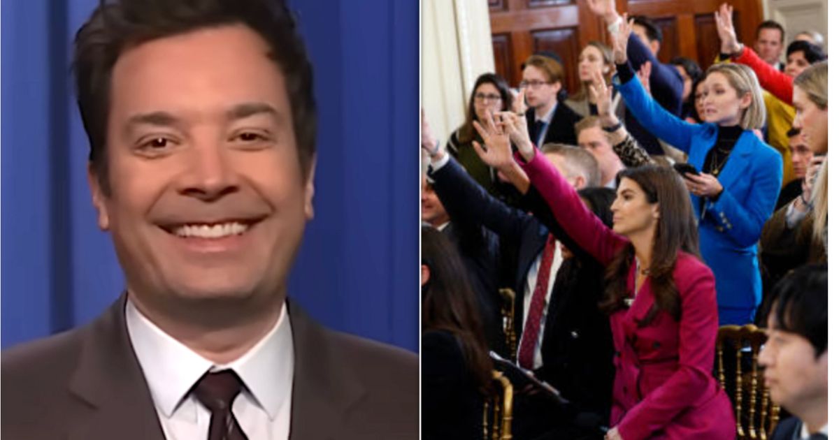 NextImg:Jimmy Fallon Nails The Problem With Trump Taking Over Press Corps Picks