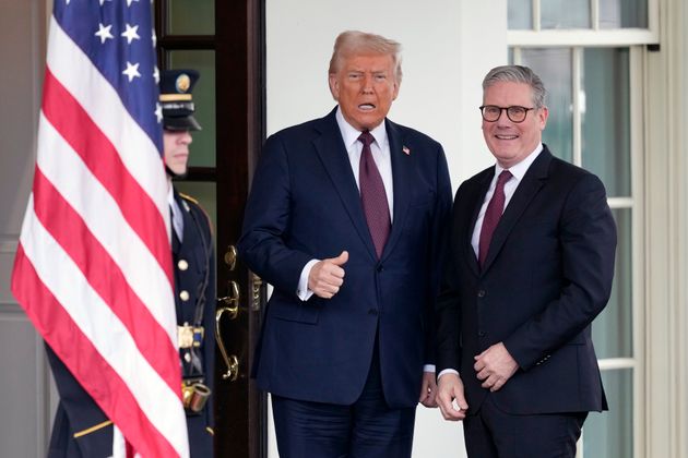 Keir Starmer is greeted by Donald Trump as he arrives at the White House.