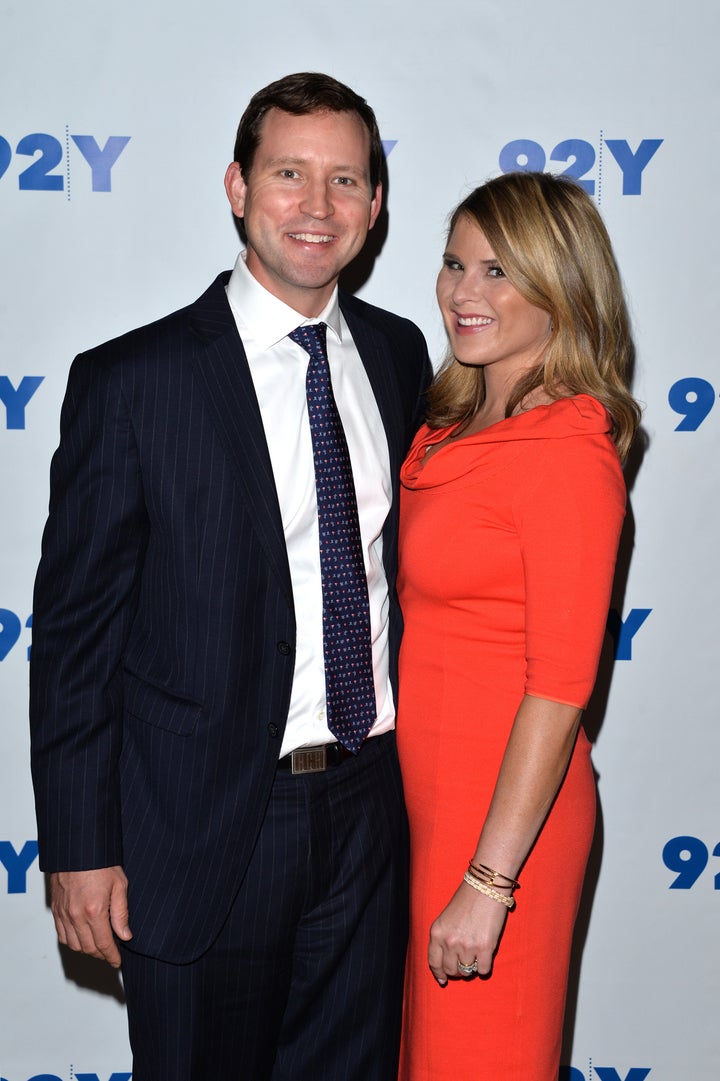 Henry Chase Hager and Jenna Bush Hager attend "92Y Talks: Laura Bush & Jenna Bush-Hager" in 2016.