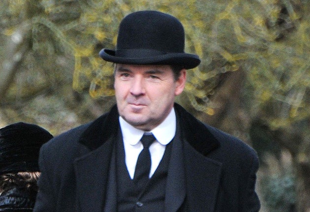 Brendan Coyle on the set of Downton Abbey in 2013