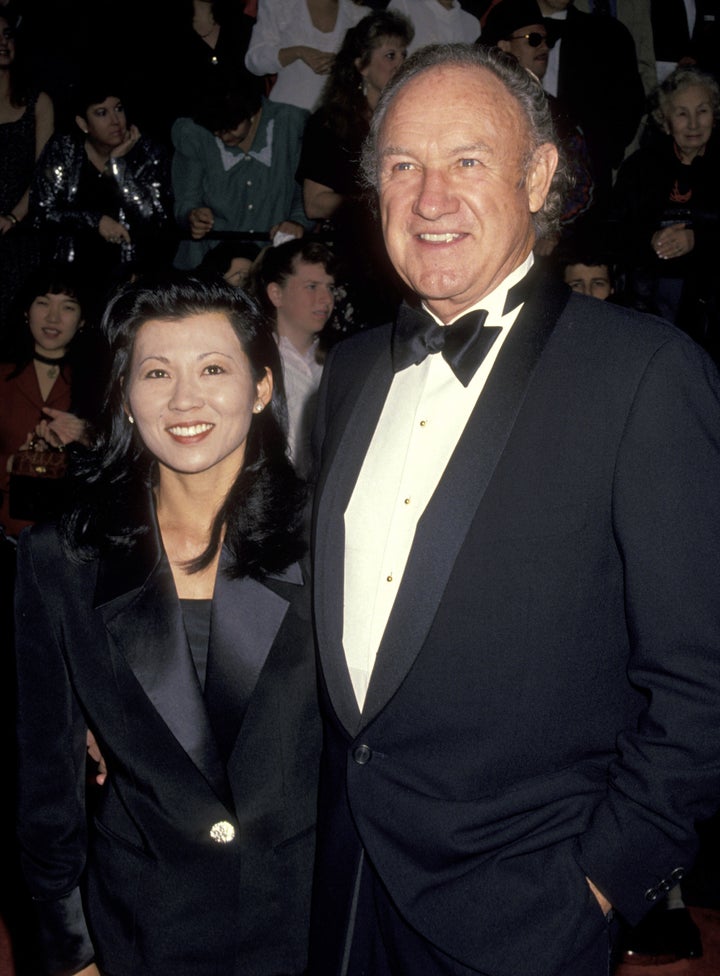 Gene Hackman and his wife, Betsy Arakawa, during 20th Annual People's Choice Awards.