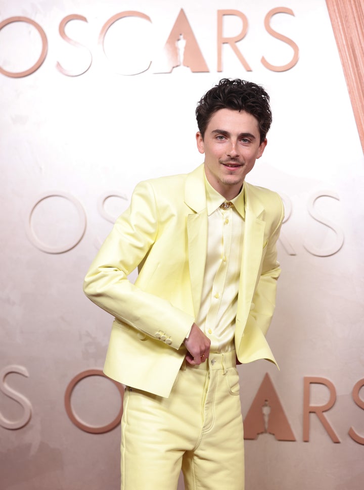 Timothée Chalamet on the red carpet at the 97th Academy Awards at the Dolby Theatre in Los Angeles, California, on Sunday.