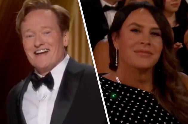 Conan O'Brien and Karla Sofía Gascón at the 2025 Oscars