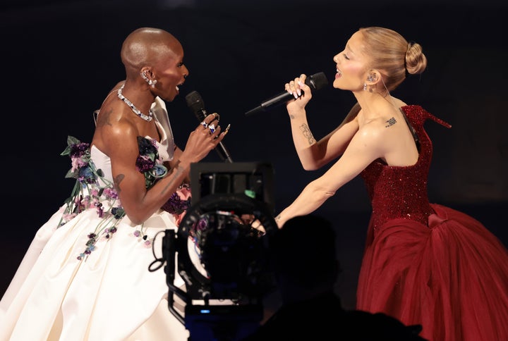 Erivo and Grande opened the show with a stunning musical number.