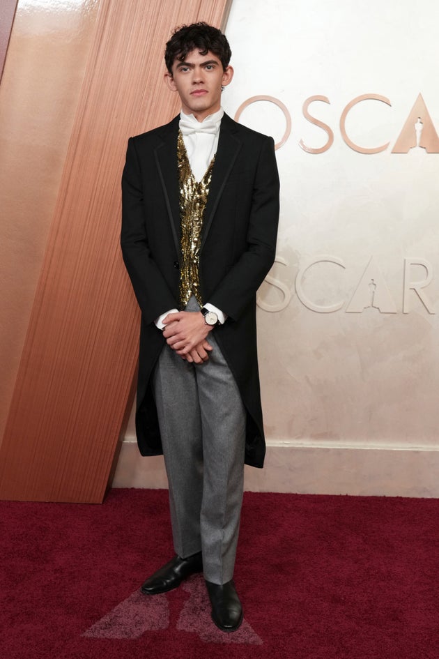 Joe Locke pictured on the Oscars red carpet on Sunday