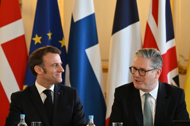 Keir Starmer and France's President Emmanuel Macron at the European leaders' summit to discuss Ukraine.