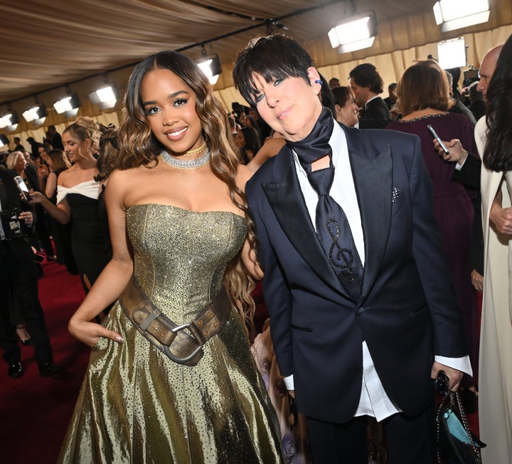 Diane Warren (right) with H.E.R. at the Academy Awards on Sunday, was a bridesmaid for the 16th time as she came away without a competitive-Oscar win.