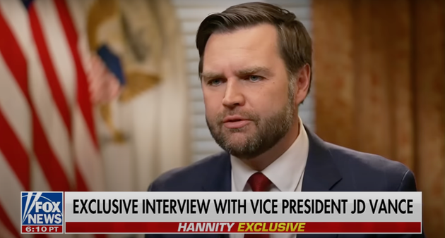 Vice President JD Vance sits for an interview with Fox News' Sean Hannity broadcast on March 3, 2025.