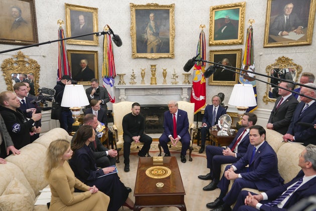 Donald Trump with Volodymyr Zelenskyy in the Oval Office last Friday.