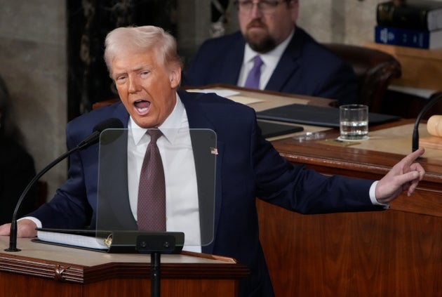 WASHINGTON, DC - MARCH 04: U.S. President Donald Trump addresses a joint session of Congress at the U.S. Capitol on March 04, 2025