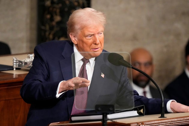 President Donald Trump addresses a joint session of Congress at the Capitol in Washington, Tuesday, March 4, 2025. 