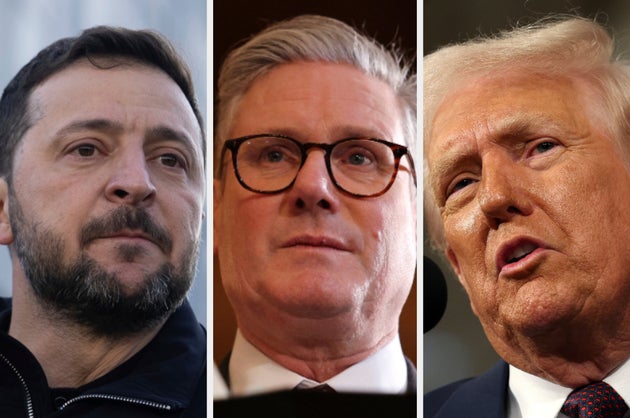 Volodymyr Zelenskyy, Keir Starmer and Donald Trump