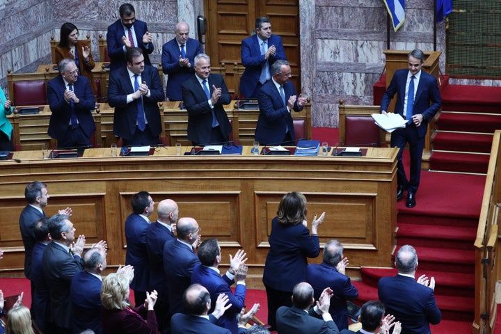 υζήτηση προ ημερησίας διατάξεως στην Ολομέλεια της Βουλής, την οποία είχαν ζητήσει ο ΣΥΡΙΖΑ και το ΚΚΕ για τις συνθήκες που οδήγησαν στο τραγικό δυστύχημα στα Τέμπη το οποίο στοίχισε τη ζωή σε 57 ανθρώπους, Τετάρτη 5 Μαρτίου 2025. (ΓΙΑΝΝΗΣ ΠΑΝΑΓΟΠΟΥΛΟΣ/EUROKINISSI)