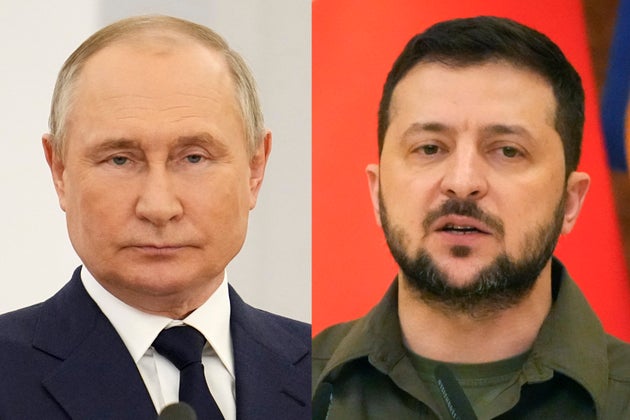 Russian President Vladimir Putin and Ukrainian President Volodymyr Zelenskyy