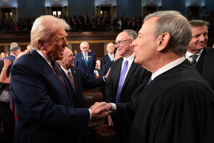 "Thank you again, I won't forget it," President Donald Trump said to Chief Justice John Roberts after his speech to a joint session of Congress on March 4.