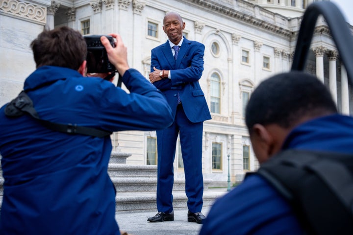 Rep.-elect Sylvester Turner (D-TX) poses for a photograph after joining other congressional freshmen of the 119th Congress for a group photograph on the steps of the House of Representatives at the U.S. Capitol Building on November 15, 2024 in Washington, DC. (Photo by Andrew Harnik/Getty Images)