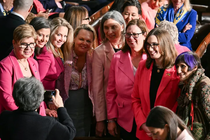 “Pink is a color of power and protest,” New Mexico Rep. Teresa Leger Fernández, who chairs the Democratic Women’s Caucus, told Time prior to the speech. “It’s time to rev up the opposition and come at Trump loud and clear.” 