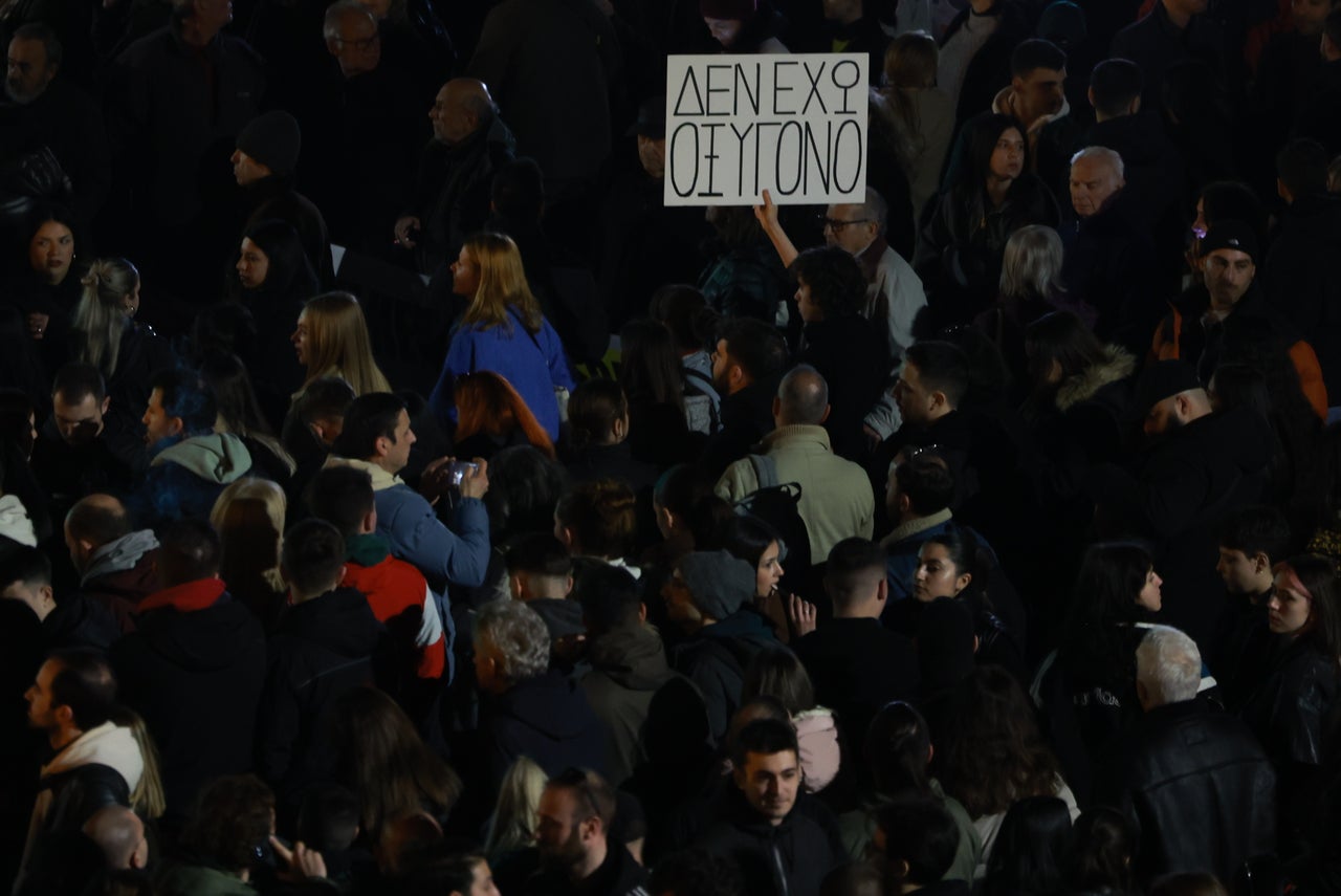 Συλλαλητήριο στην Θεσσαλονίκη για το σιδηροδρομικό δυστύχημα των Τεμπών, από εργατικά σωματεία και συνδικάτα, φοιτητικούς συλλόγους, μέλη της εξωκοινοβουλευτικής αριστεράς και του ευρύτερου αντιεξουσιαστικού χώρου, Τετάρτη 5 Μαρτίου 2025. (ΡΑΦΑΗΛ ΓΕΩΡΓΙΑΔΗΣ/EUROKINISSI)