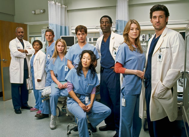 Ellen with the cast of Grey's Anatomy