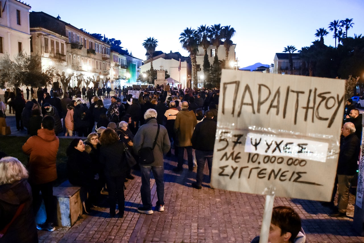 Συλλαλητήριο στο Ναύπλιο για το σιδηροδρομικό δυστύχημα των Τεμπών. Τετάρτη 5 Μαρτίου 2025. (ΒΑΣΙΛΗΣ ΠΑΠΑΔΟΠΟΥΛΟΣ/EUROKINISSI)