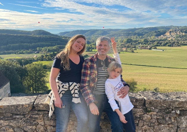 The author and her family exploring les Jardins de Marqueyssac in the Dordogne Valley, France.