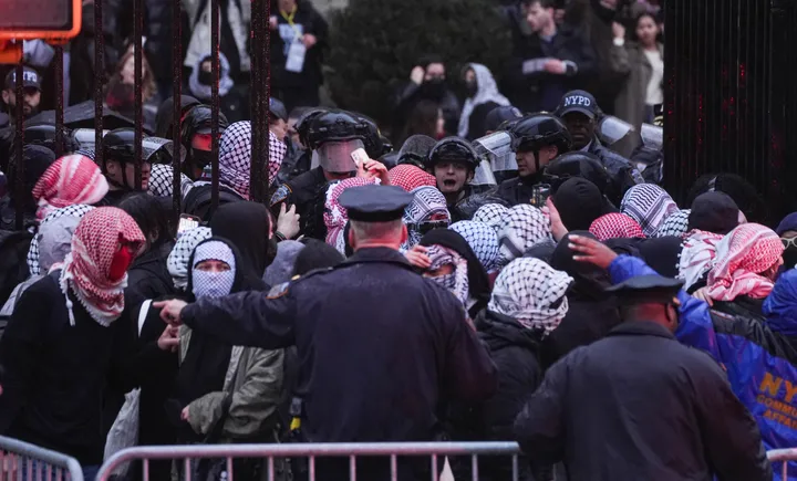 New York police clear pro-Palestinian demonstrators from Barnard College after a group of student protesters occupied Milstein Library on March 5, 2025.