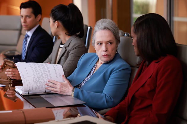 Kathy Bates in character on the set of Matlock