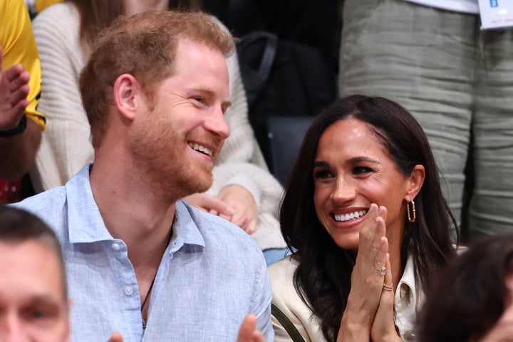 Prince Harry, Duke of Sussex and Meghan, Duchess of Sussex attend the sitting volleyball match between Poland and Germany during the Invictus Games on Sept. 15, 2023, in Duesseldorf, Germany.