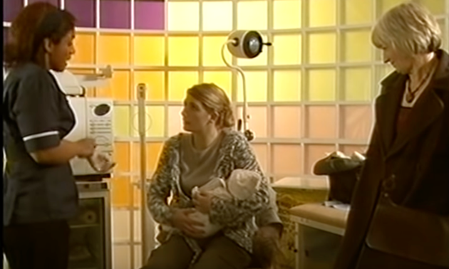 Jodie Whittaker as a young mother in a 2006 episode of the BBC soap Doctors