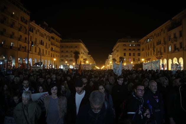 Συλλαλητήριο στην Θεσσαλονίκη, με βασικό αίτημα να αποδοθεί δικαιοσύνη για την τραγωδία των Τεμπών, Παρασκευή 7 Μαρτίου 2025 (EUROKINISSI)