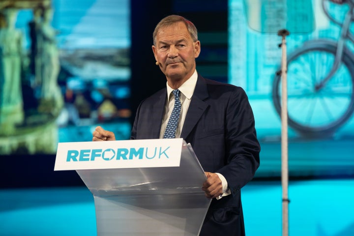Reform UK MP for Great Yarmouth Rupert Lowe speaks during the Reform UK's annual conference at the NEC Centre.