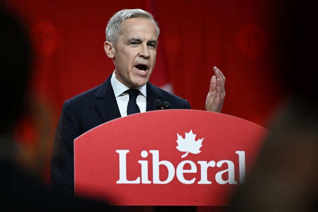 OTTAWA, CANADA MARCH 9: Mark Carney, the newly elected leader of the Liberal Party of Canada, addresses supporters in a victory speech after the official announcement of the 2025 Liberal Leadership race results at Rogers Centre, in Ottawa, Ontario, Canada, on March 9, 2025. 