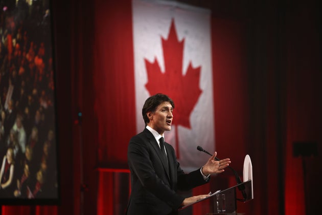 Justin Trudeau, Canada's prime minister, speaks during a Liberal Party of Canada leadership announcement event Sunday in Ottawa, Ontario.