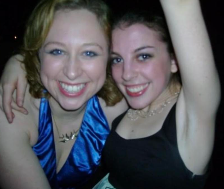 The author (right) and Kristi clubbing in Chicago in 2008.