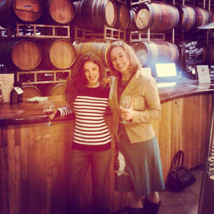 The author (left) and Kristi wine tasting in Sacramento in 2014.