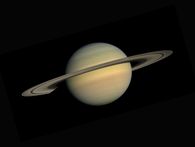 Saturn as seen from the Cassini–Huygens space-research mission.