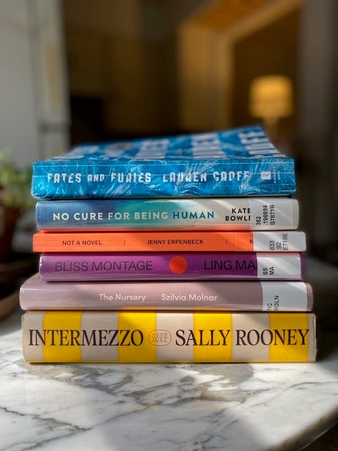 The stack of books the author read during her 30-day detox.