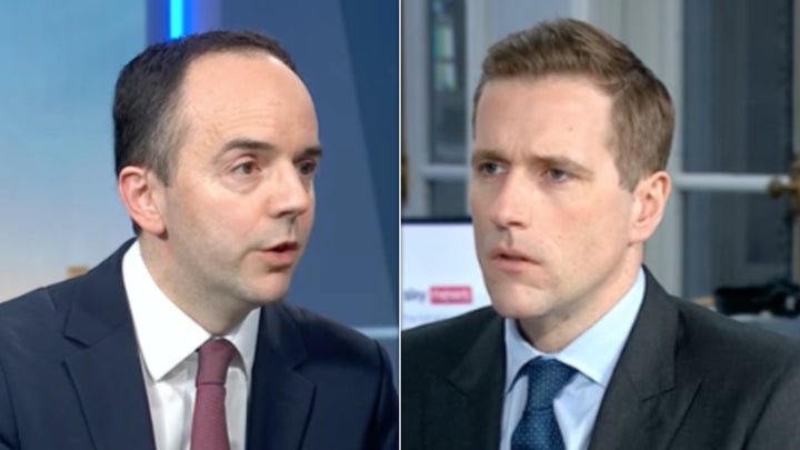Treasury minister James Murray and Sky News presenter Wilfred Frost