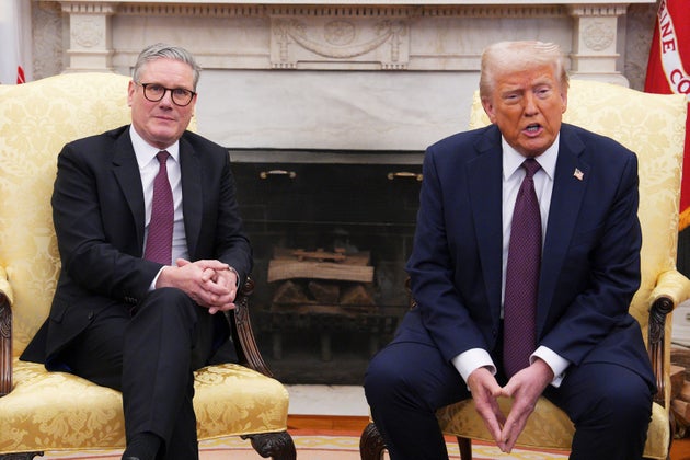 President Donald Trump and British Prime Minister Keir Starmer, left, at the White House, Thursday, Feb. 27, 2025, in Washington. 