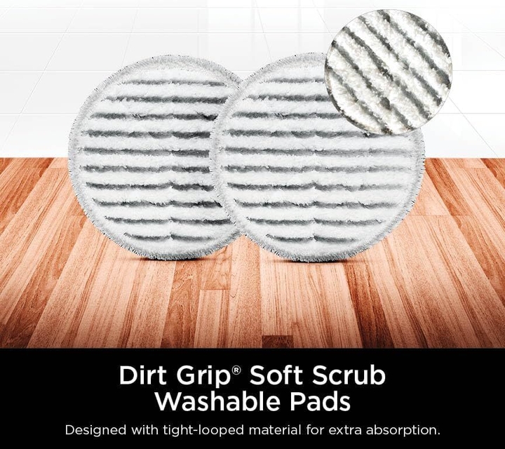 The steam mop's scrubbing pads are machine-washable for keeping things easy!