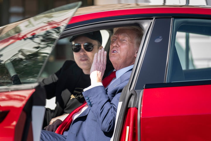 Trump and Musk paraded numerous Teslas on the South Grounds of the White House.