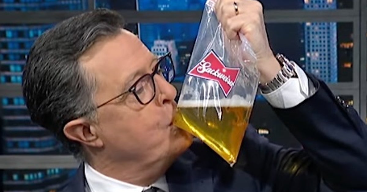 NextImg:Stephen Colbert Sacks Trump's Tariffs Toll With A Memorable Demonstration