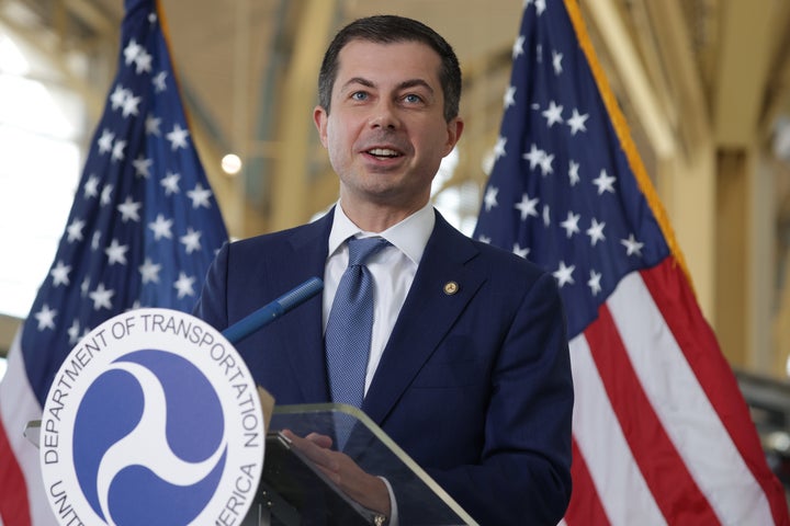 Former Secretary of Transportation Pete Buttigieg, seen last November, is expected to announce that he will not seek an open U.S. Senate seat in Michigan.